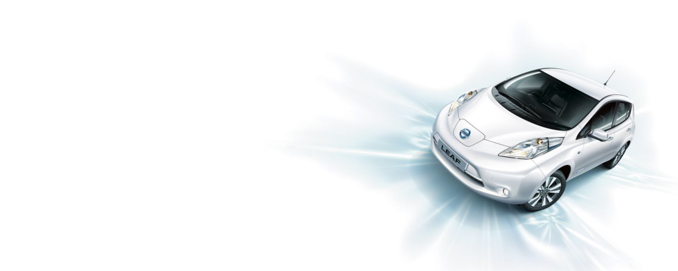 Nissan Leaf electric car on white background