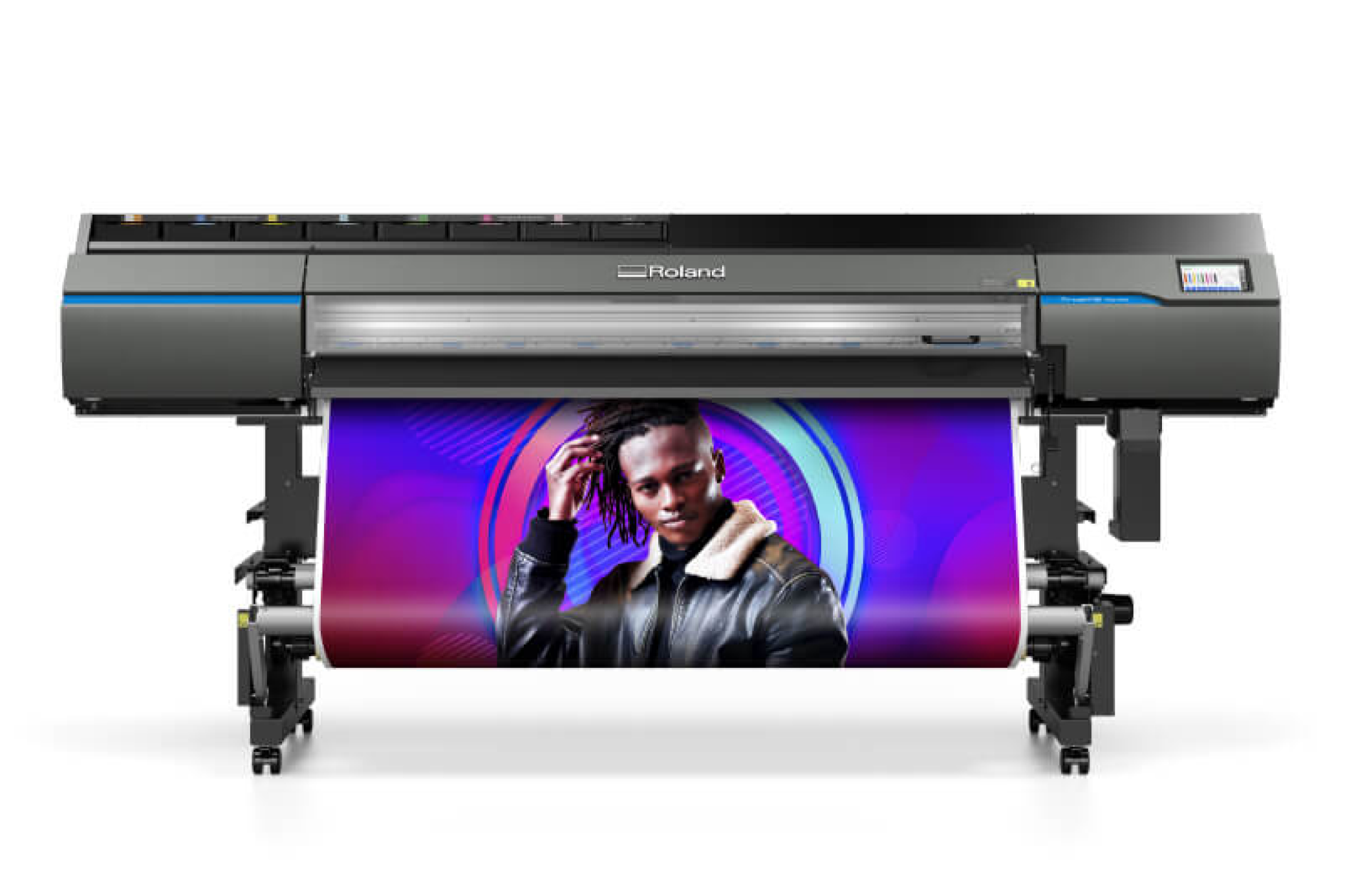 Large-format printer producing vibrant poster