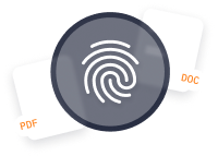 Icons representing secure document access 