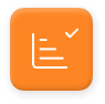 Orange checklist icon with white checkmark
