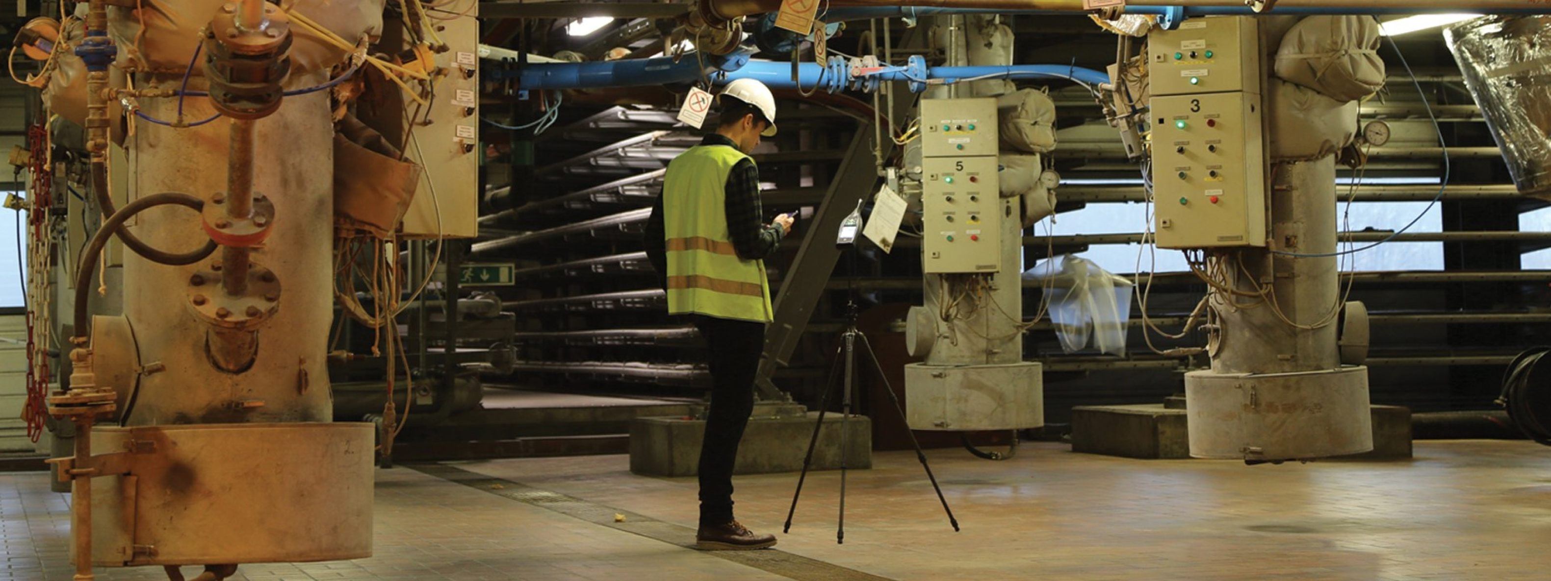 Engineer conducting inspection in industrial facility