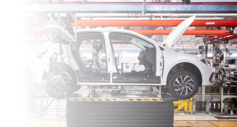 Vehicle assembly on automotive production line